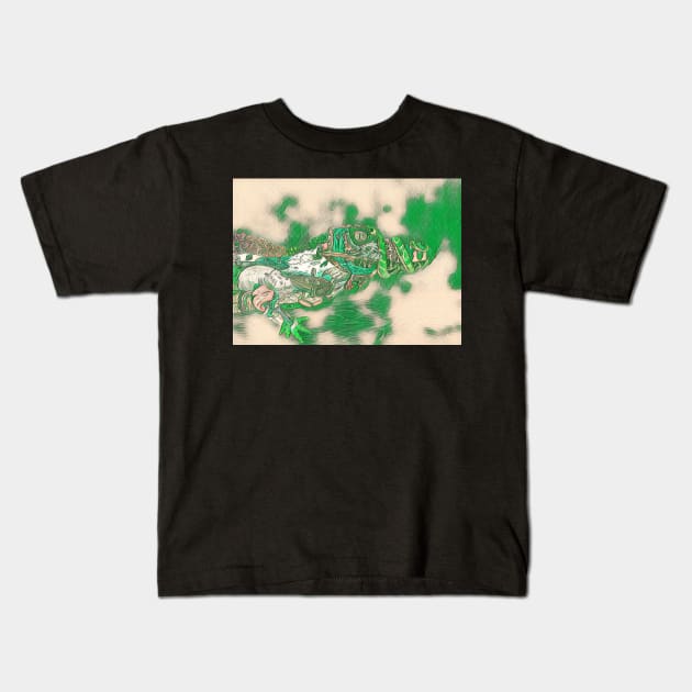 Crocodile 6 Kids T-Shirt by Mr. Leon Artwork